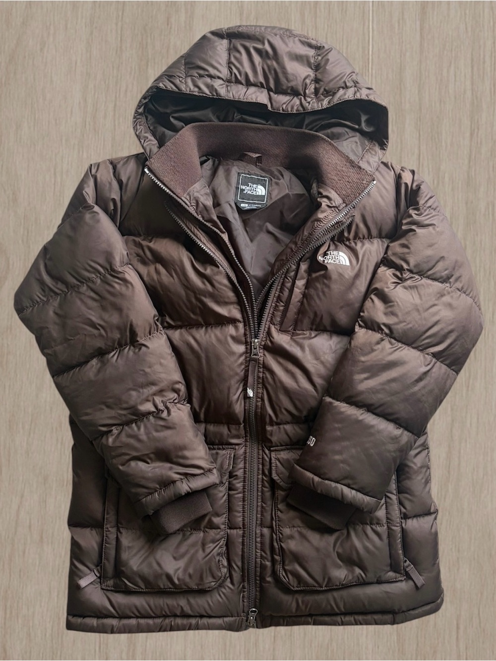 The North Face Brown Puffer Jacket - Boys L